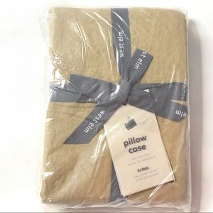 West Elm Yellow Mustard King Size Pillowcase SET - NWT IN ORIGINAL PACKAGING!!!